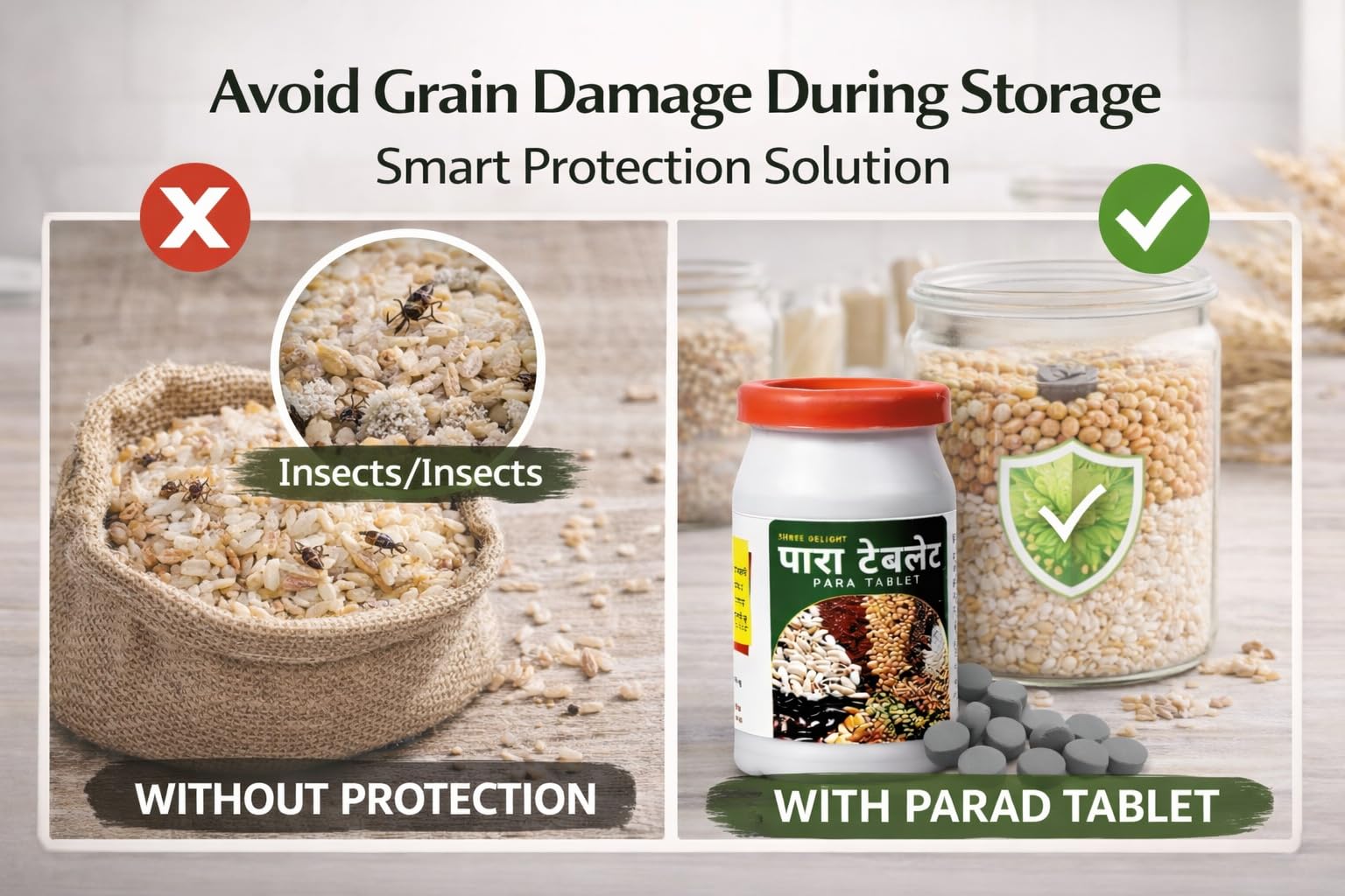 Preserve Your Rice, Grains, Pulses, Rava, Besan, Maida Naturally With Parad (Para/Mercury) Tablets - (50 Gram Bottle) (Pack Of 3) — Amazon image 4