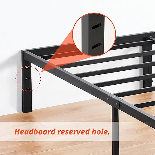 Miniatura 9 de PrimaSleep Soporte antideslizante de listones de acero resistente de 14 pulgadas, base de cama de plataforma de fácil montaje, base de colchón