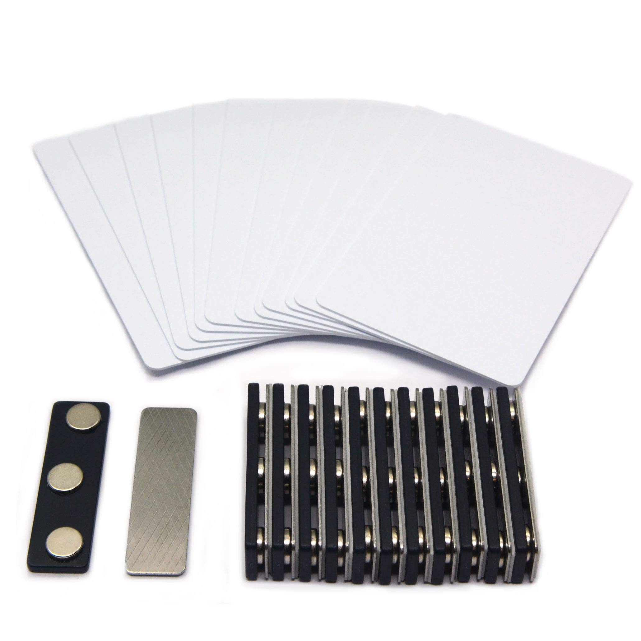CMS Magnetics(r) DIY Kit for 12 Sets of Magnetic Name Badges - 12 Sets of Premium PVC Cards & Magnets are Included