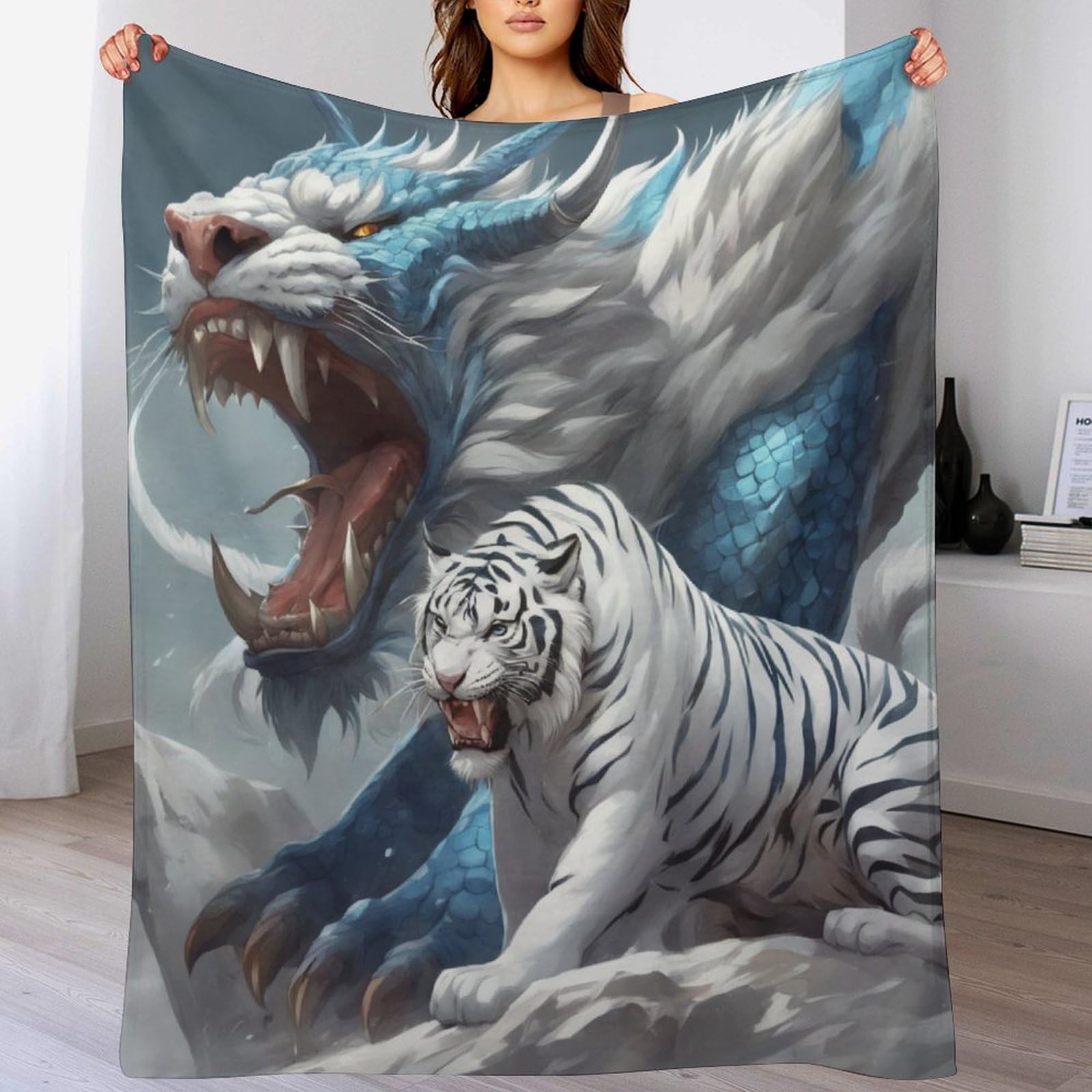 Couverture polaire tigre haut de gamme en flanelle douce pour literie