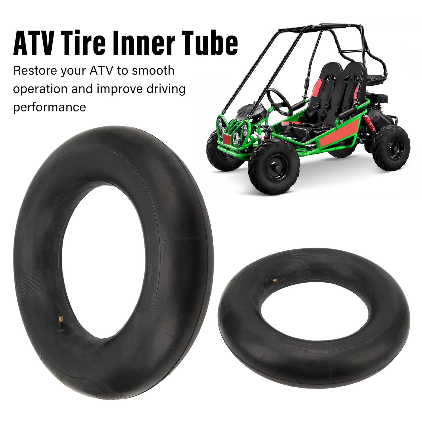 Chambre à Air de Pneu ATV 500-12in 5.0-12 Chambre à Air en Caoutchouc avec Tige de Valve Droite TR-13 pour Tondeuse à Gazon Go Cart ATV