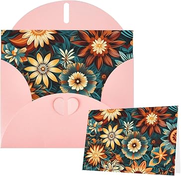 floral pattern Greetings Card 6" 4" Blank Cards for All Occasions Thank You Cards with Envelopes Assorted Birthday Card Thinking of you cards for Wedding