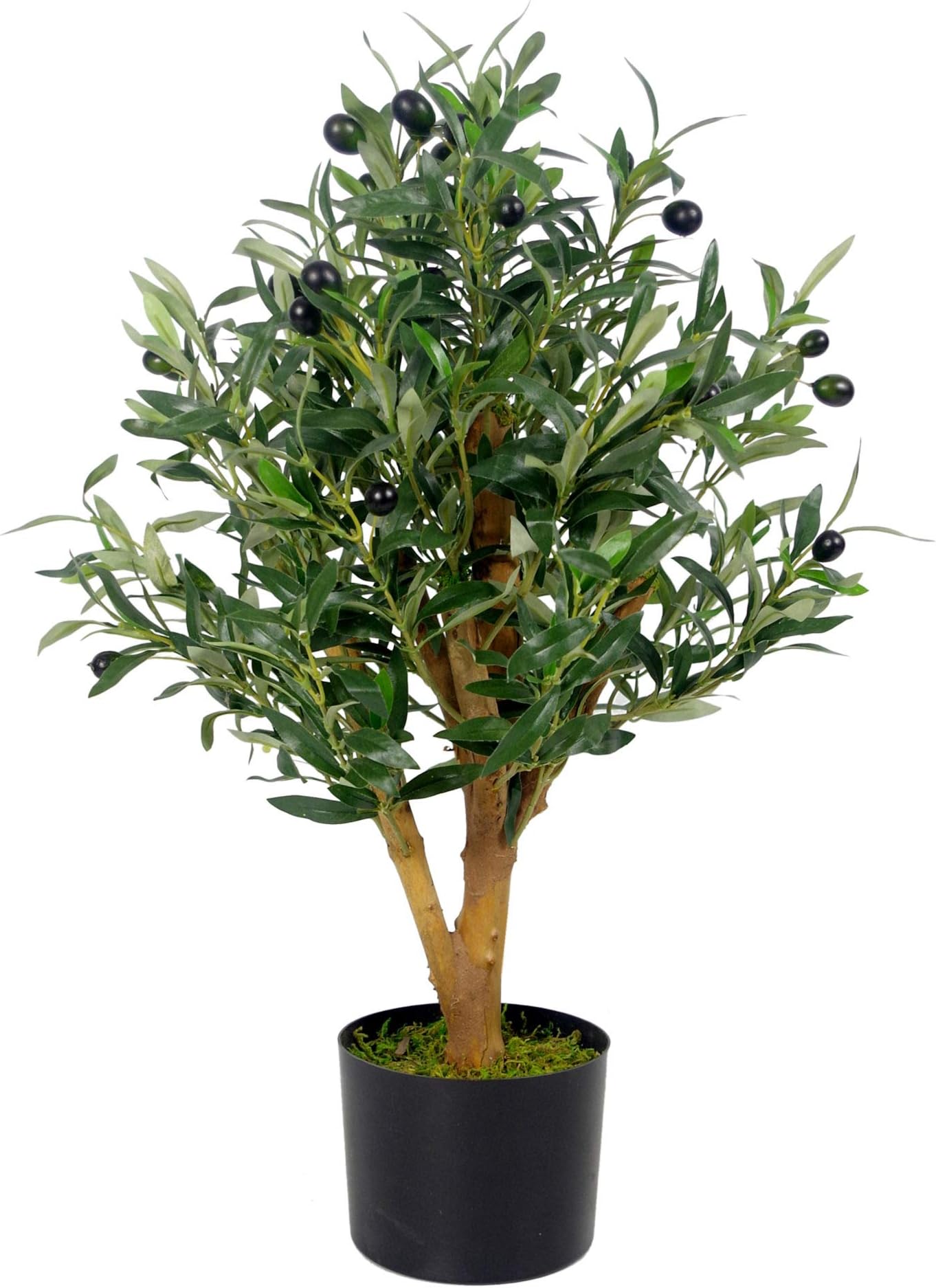 Leaf Design UK Artificial Olive Tree in Black Plastic Pot, 65cm