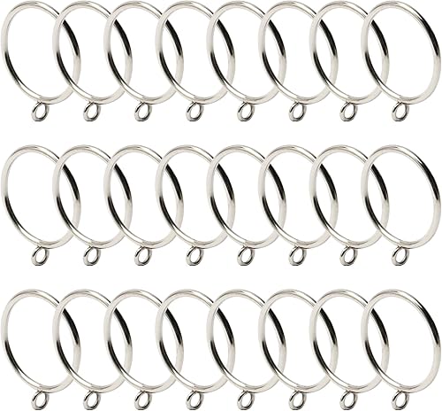 Miniatura 15 de MroMax Anillos de cortina con ojales, anillos de cortina negros de metal de 1-3/4 pulgadas de diámetro interior, anillos de ojales deslizantes