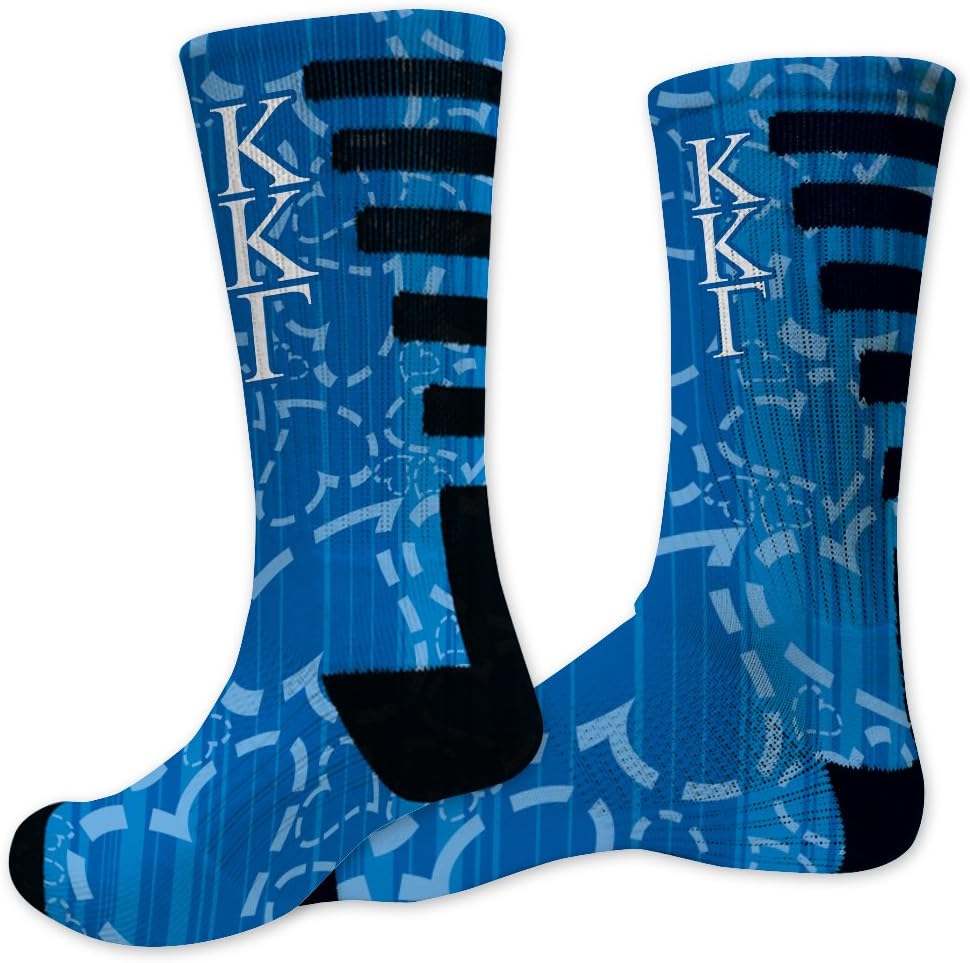 VictoryStore Apparel - Kappa Kappa Gamma, Dashed Heart Pattern Performance Crew Sock