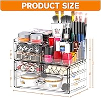 Vista 3 de SUOXING Clear Acrylic Makeup Organizer for Vanity,Bathroom,Dresser,5 Drawer Make up Organizers for Counter,Plastic Countertop Makeup Storage for