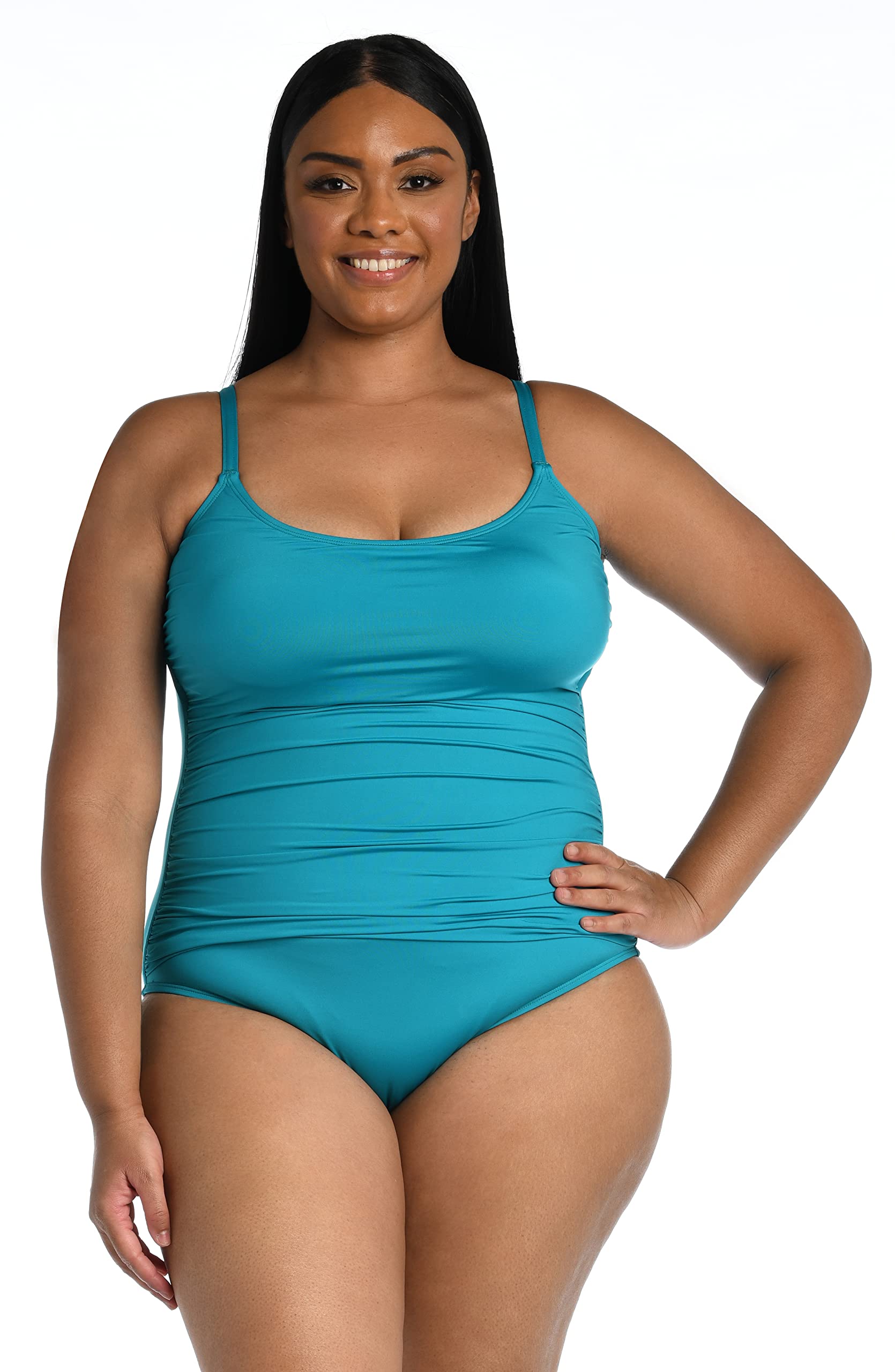 La Blanca Women's Island Goddess Lingerie One Piece Swimsuit, Turquoise, 22 Plus
