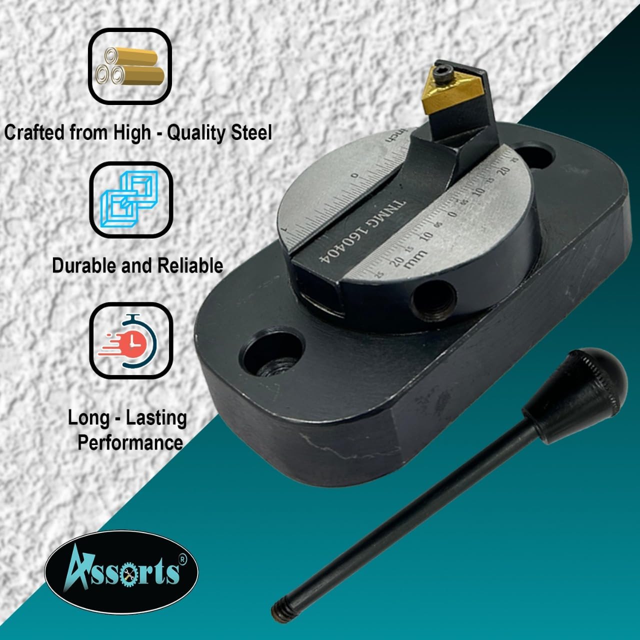 Assorts Ball Turning Attachment (Exclusive Feature of Bearing Base) with Reference Size Scale (Single Bit For Convex Ball) II Supplied in Plastic suitcase