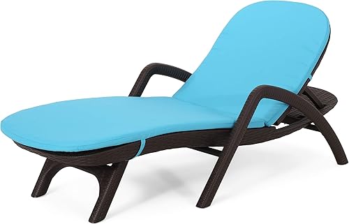 Miniatura 6 de Christopher Knight Home - Juego de chaise lounge color marrón oscuro y azul