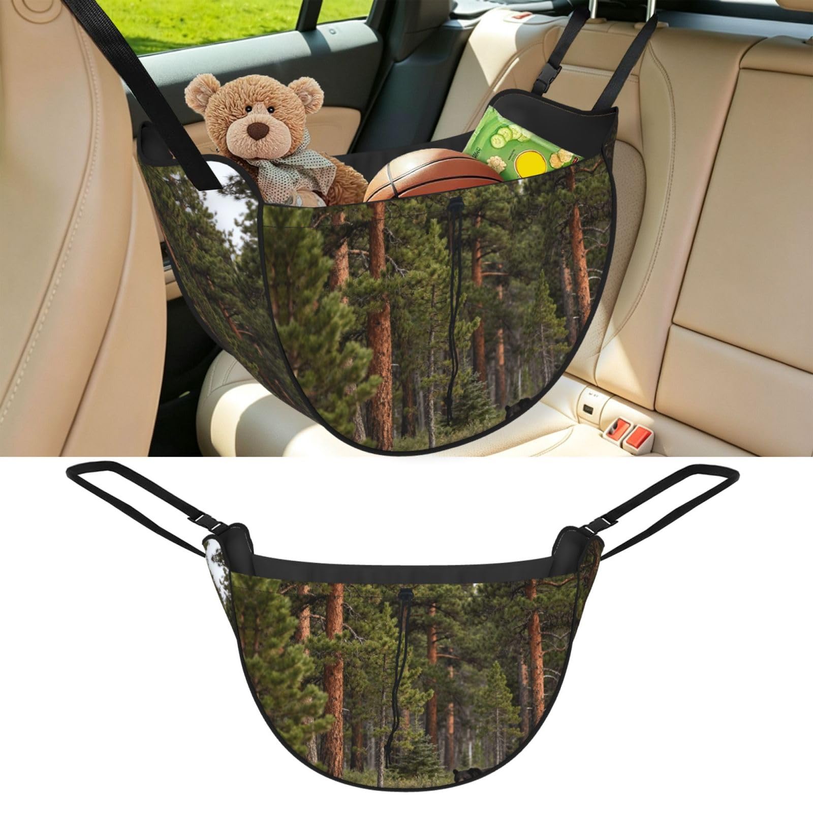 Cntdbu Black Bear Pattern Car Seat Organizer-Backseat Storage Bag For Travel