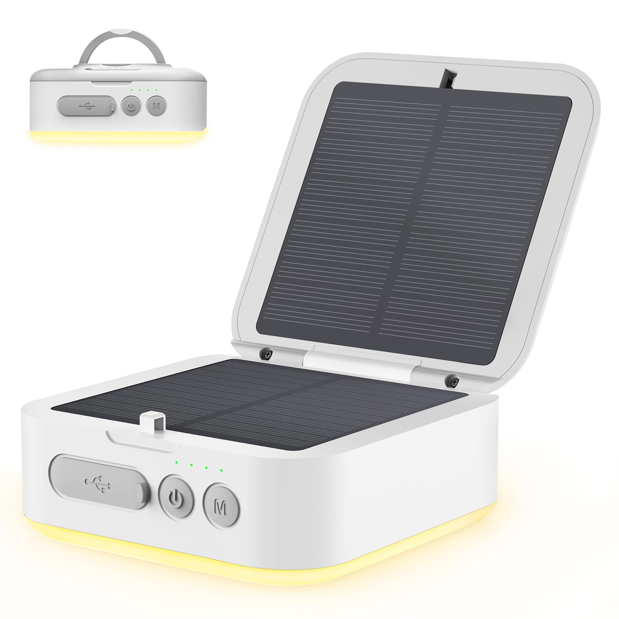 Sinvitron Camping Lantern - Solar Lantern, 5200mAh Rechargeable Camping Lights via Type-C and Solar,1000LM, 5 Lighting Mode,Waterproof Led Lanterns for Power Outages,Hurricane,Hiking,Fishing (White)