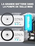 GPUTEK Mini Bike Tire Air Pump: Fast Inflate Portable Small Bicycle Electric Pump for Presta and Schrader Valves, 120 Psi High Pressure Pump with Digital Gauge for Road Mountain Bike - 6