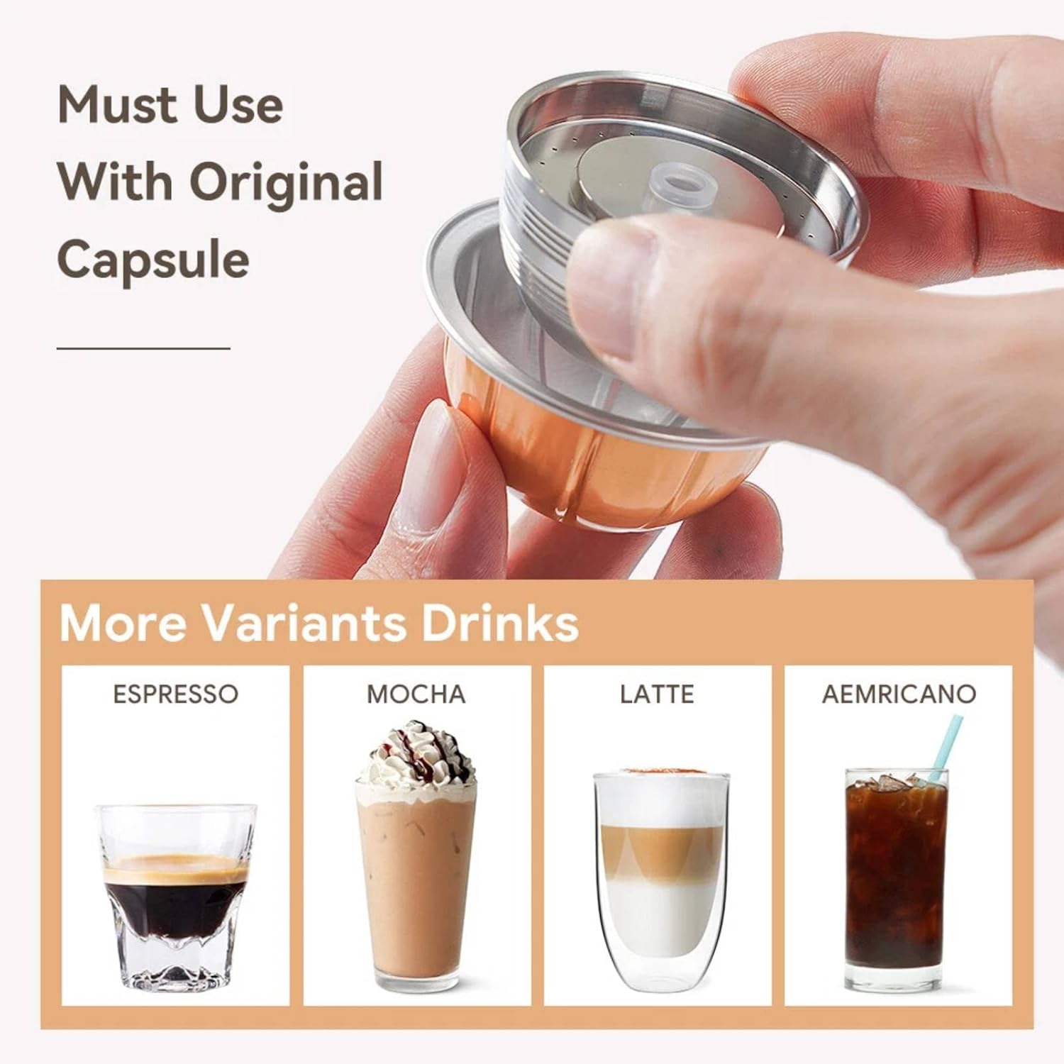 Reusable Coffee Capsule Ve rtuo Pod 150ML Compatible with Nespresso Vertuoline Next US (1 Capsule Pod + 2pc Capsule filter Shell(150ml))