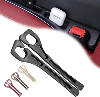 2PCS Car Seat Gap Filler Organizer, No Drop Seat Guard for Cars & SUVs, Automotive Trays & Bags, Car Seat Gap Fillers with Seat Belt Holes, Stopping Phone Key from Falling (Black)