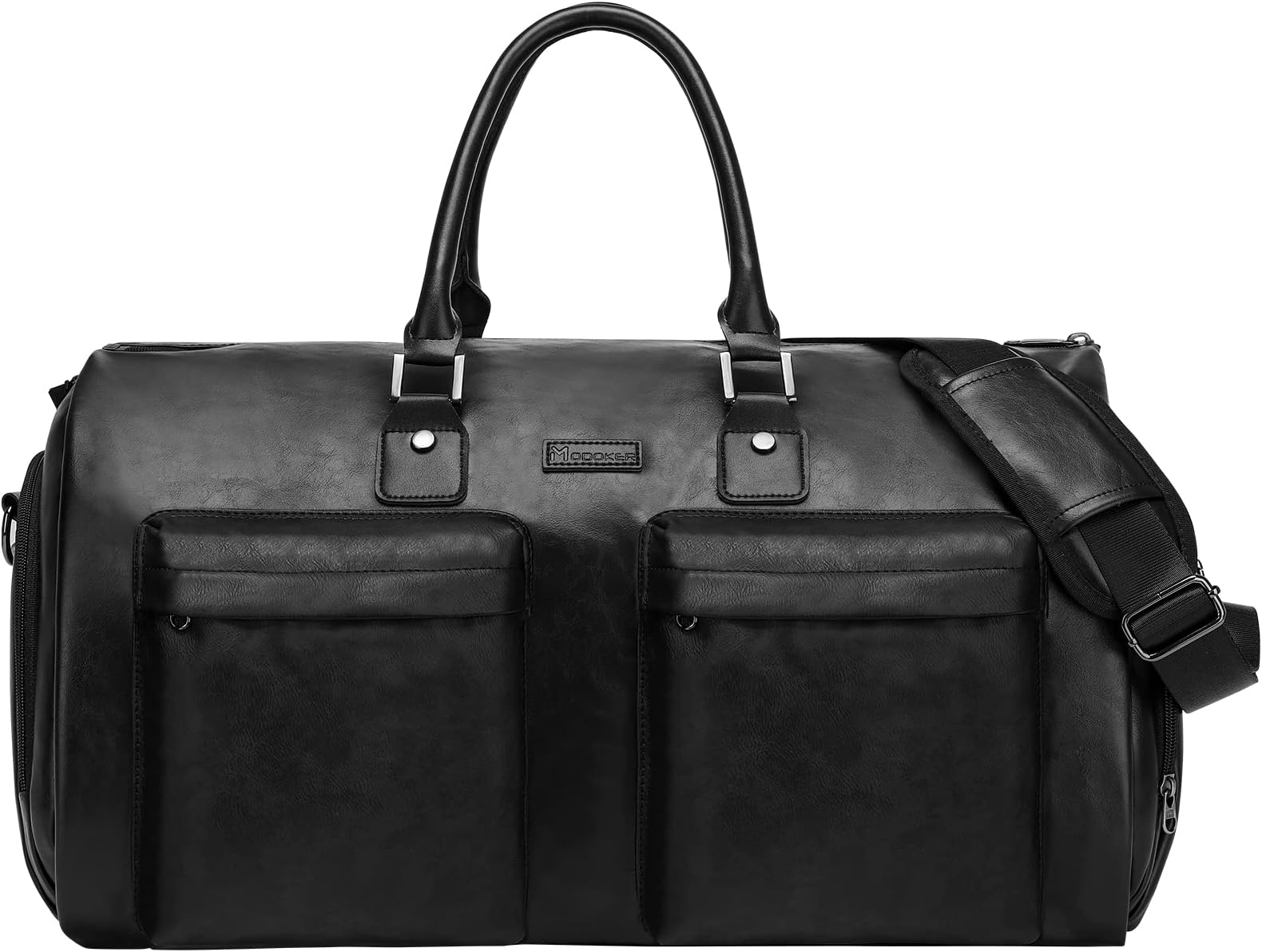 Leather Garment Bag for Travel, Modoker Carry On Suit Carrier Travel Bag with Shoulder Strap/Multiple Pockets - Ideal for Business Trips & Weekend Getaways - The Garment Duffel Bag for Traveling Men