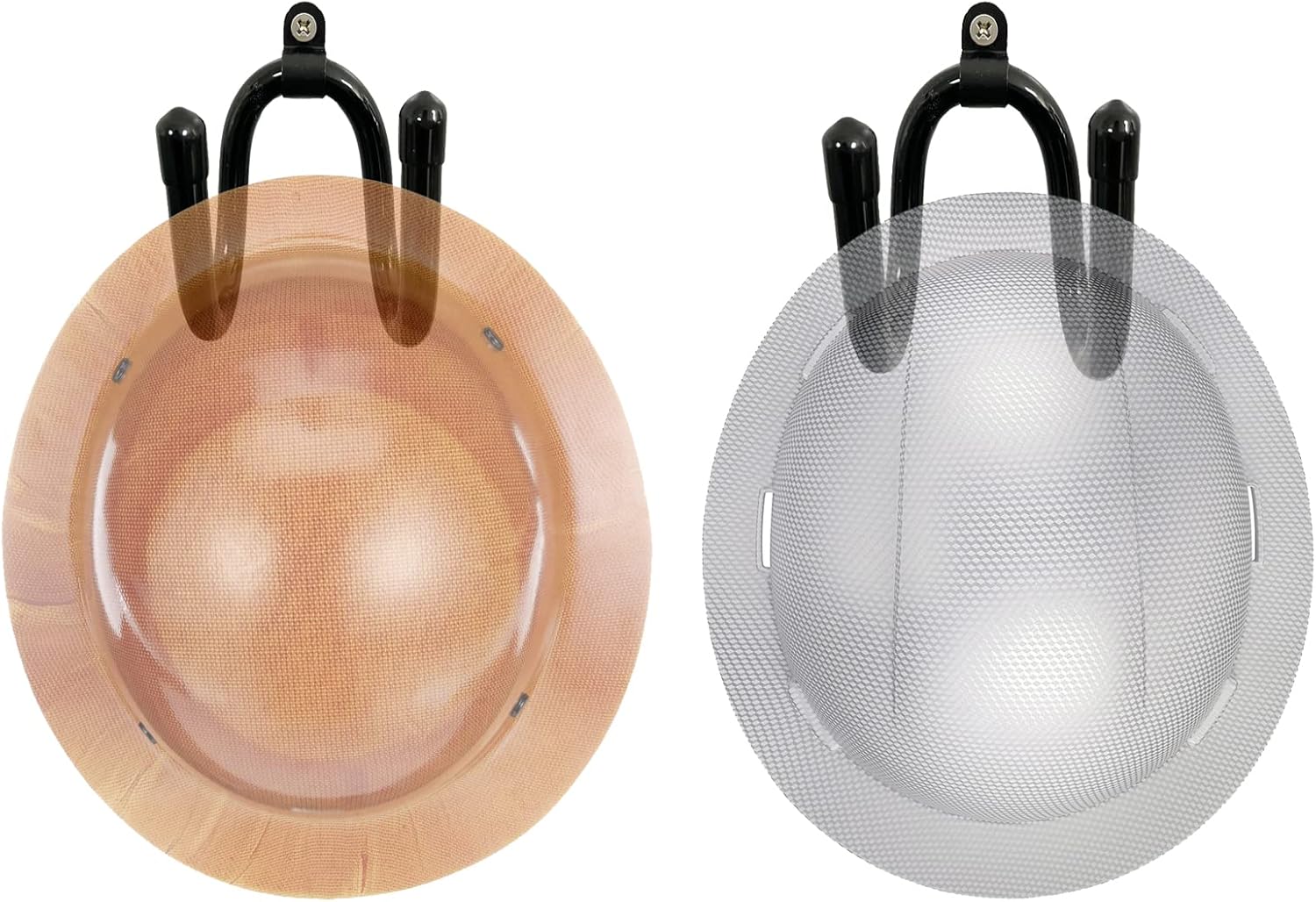 2 Pack Universal Over The Seat Hard Hat Rack, Wall Mount Hard Hat Holder Hanger Hook - Strong & Flexible for Variety of Hard Hat - Simple to install. Your hard hat is always right within arms reach.