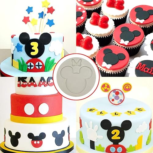 Miniatura 5 de 2 moldes de silicona con forma de cabeza de Mickey Mouse Moldes de silicona para dulces, pasta de goma, chocolate, para decoración de pasteles,