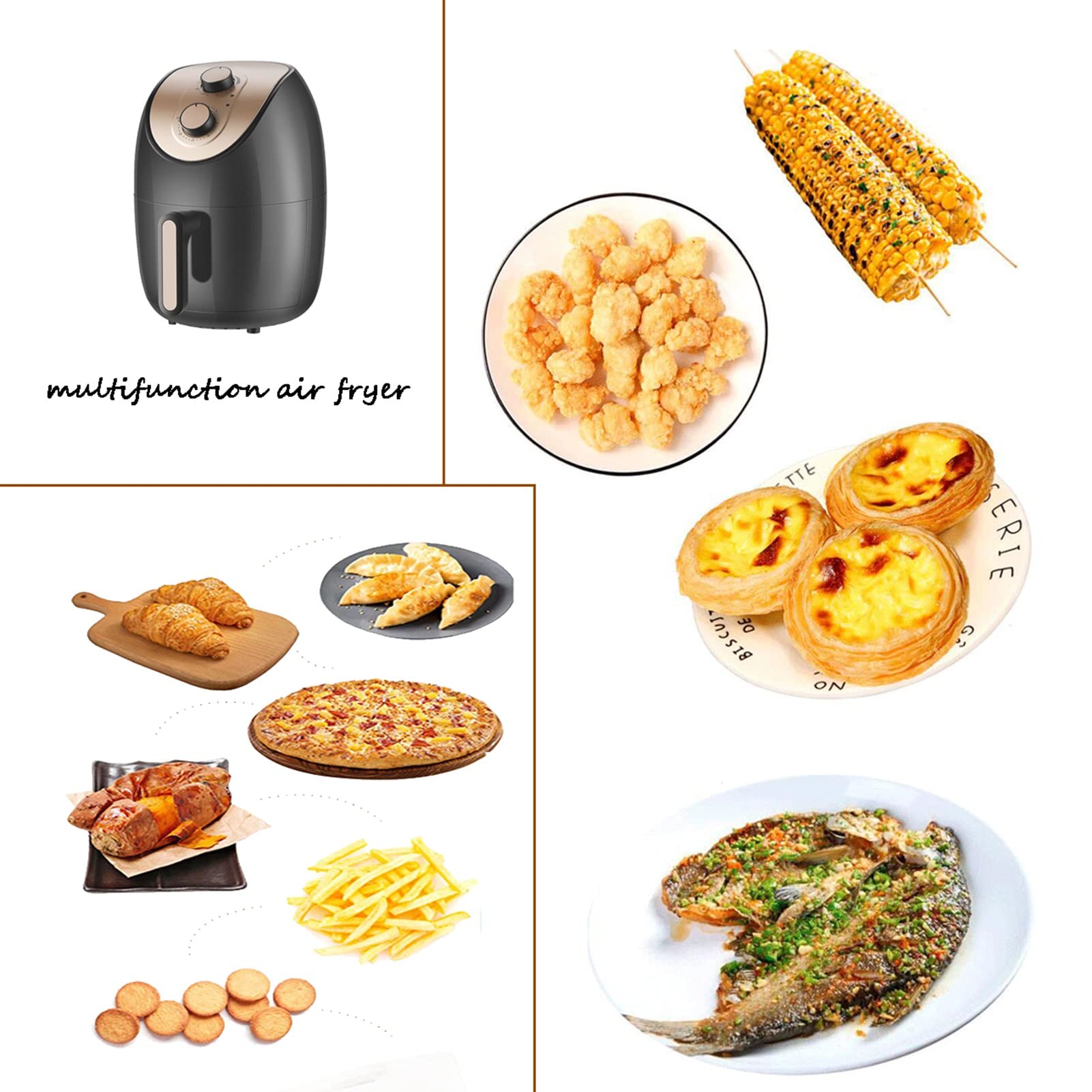 Fornello Elettrico con friggitrice ad Aria con Controllo della Temperatura e del Tempo, cestello Antiaderente da 4 Litri, Guida alle Ricette + spegnimento Automatico Needed