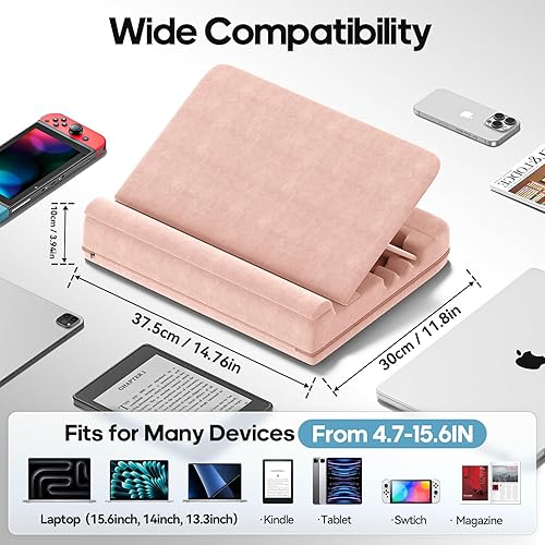Miniatura 2 de Escritorio para laptop y tablet con cojín, almohada para computadora portátil para sofá, cama, automóvil, soporte de almohada ajustable para