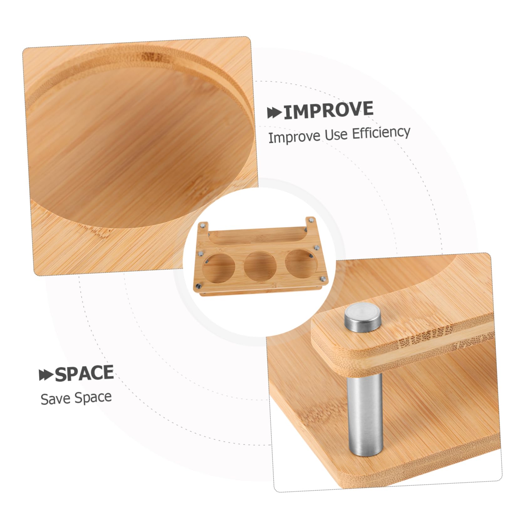 Organisateur D'épices en Bois Beige, Support de Comptoir Multifonction
