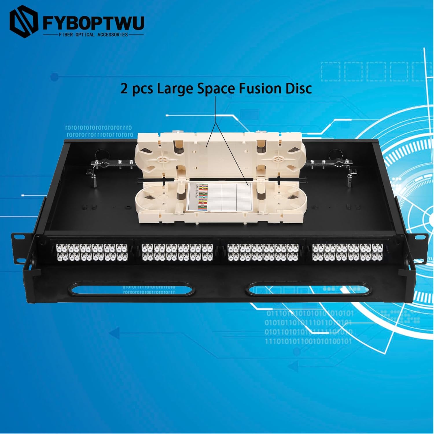 48 Duplex Mutilmode 96 Port LC-OM2/OM1 Fiber Optic Rack Mount Enclosure Box (19" *13.5" *1.7", Include Couplers, No Pigtails), 96 Core LC-OM2/OM1 LGX Patch Panel Box fits for 19" Racks Cabinet