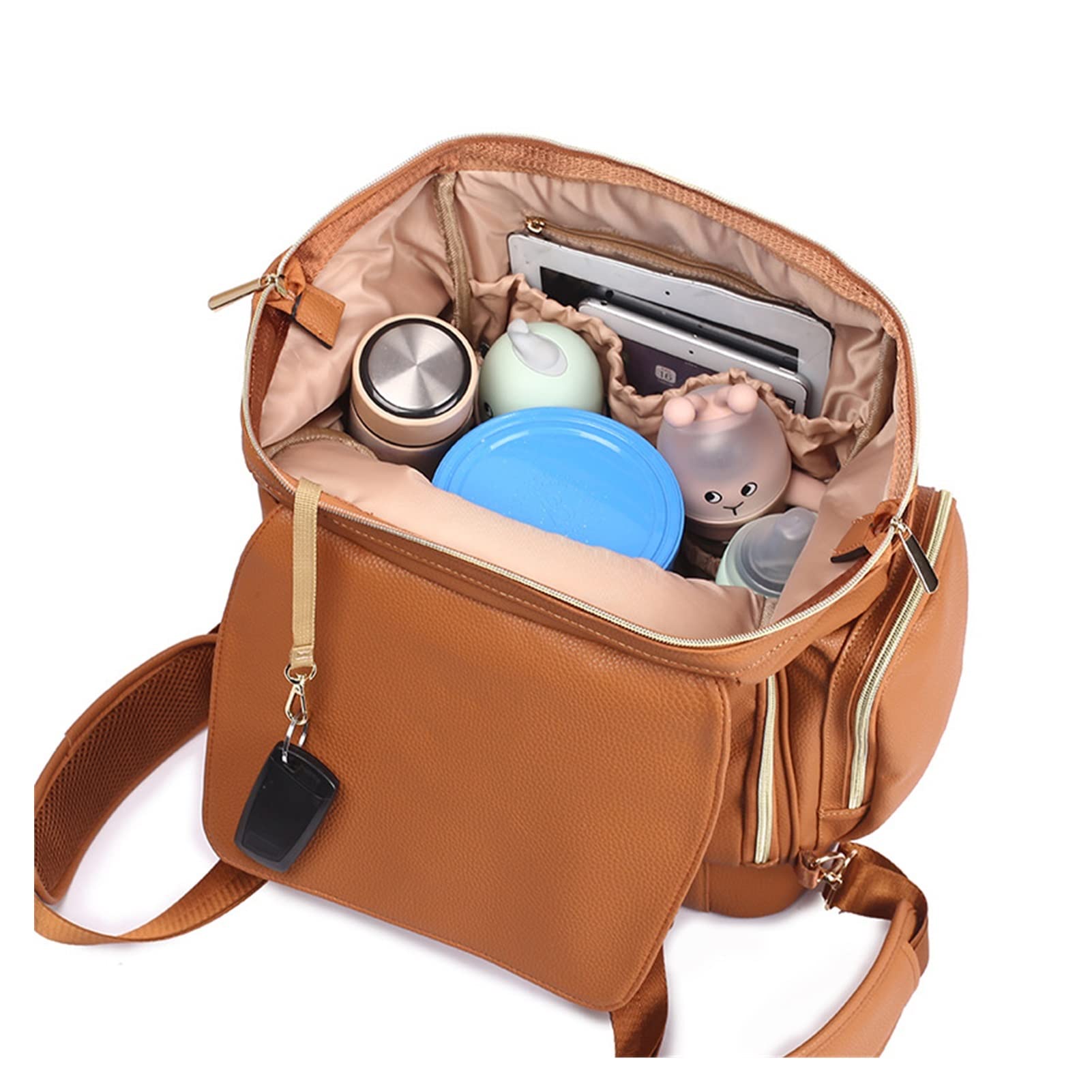 Wickeltasche Mamatasche Leder Mamarucksack Mutter und Tasche Modische einfarbige Wickeltaschen Haken und Wickelunterlage Einfach zu organisieren mit Platz für das Nötigste (Farbe