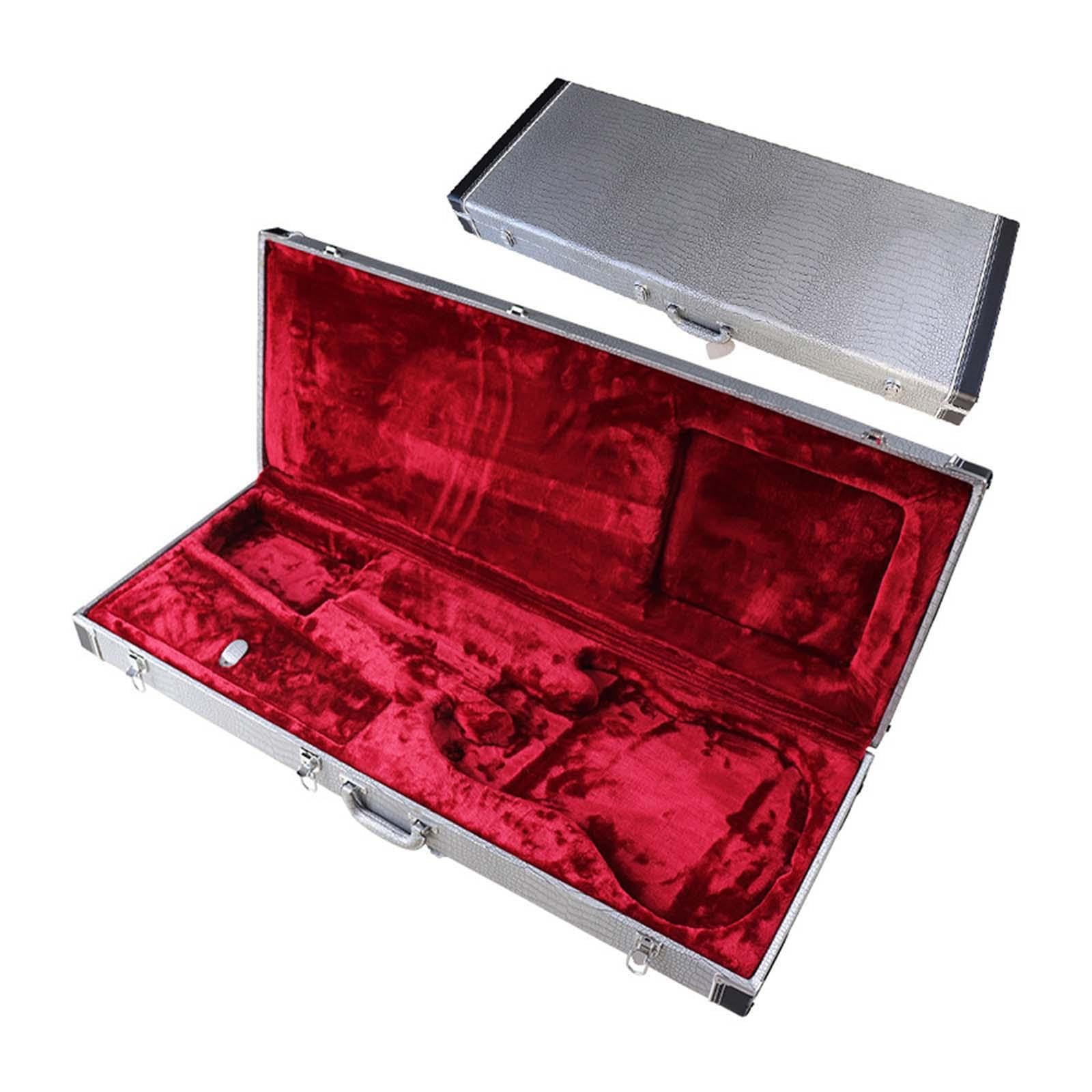 harayaa Funda rígida para bajo eléctrico, diseño rectangular, con protección contra polvo y de cierre seguro.