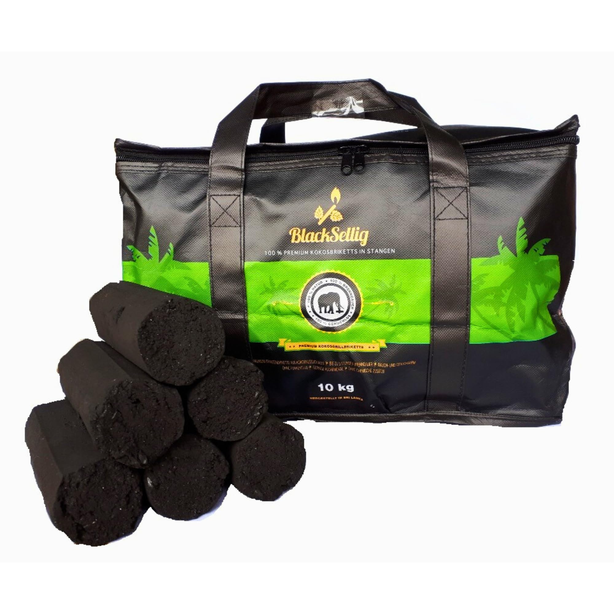 Barras de coco para barbacoa briquetas XXL carbón vegetal ecológico 10 kg