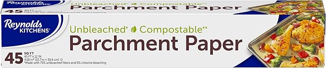 Reynolds Kitchens Unbleached Parchment Paper | Compostable Baking Paper | Pack of 1 Roll, 304mm x 13.7m