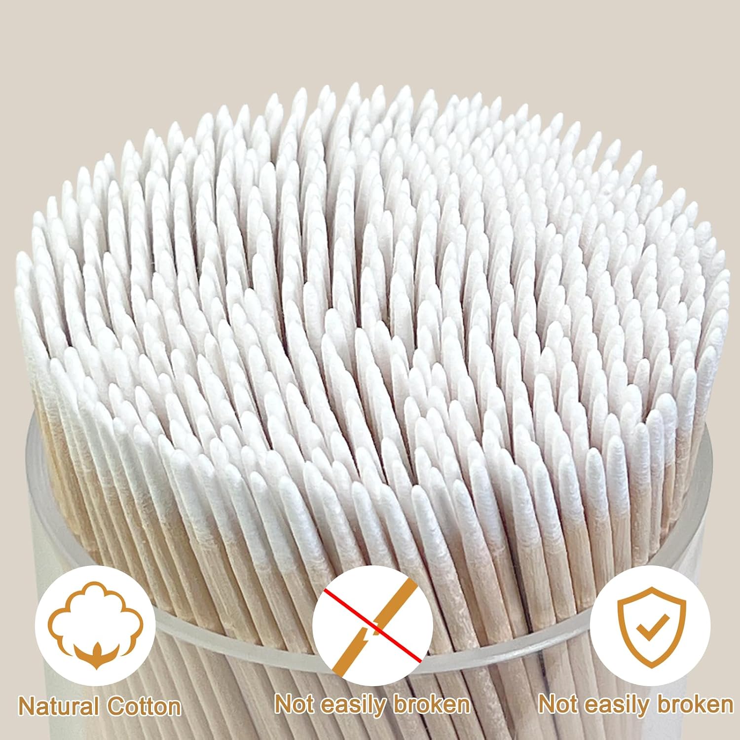 Egaageoi 600 Count 4 Inch Double-Sided Pointed Cotton Swabs for Nail image 3