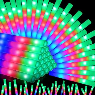 OLUPP 72PCS Foam Glow Sticks, Foam Light Up Sticks with 3 Modes Colorful Flashing, Glow Sticks for Wedding, Glow Stick Bulk Party Pack for Wedding, Raves, Concert, Camping, Carnival