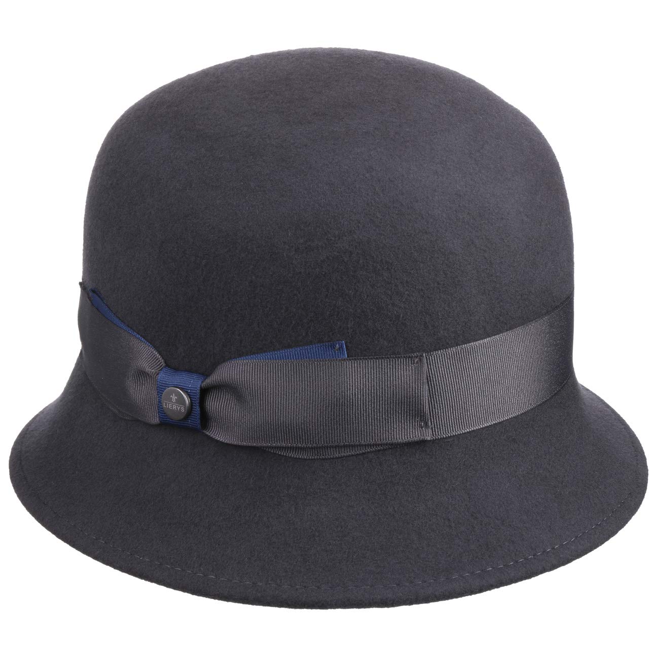 LIERYS Glockenhut Damen Made in Italy Filzhut 100% Wolle Handmade Ripsband Schleife Herbst Winter