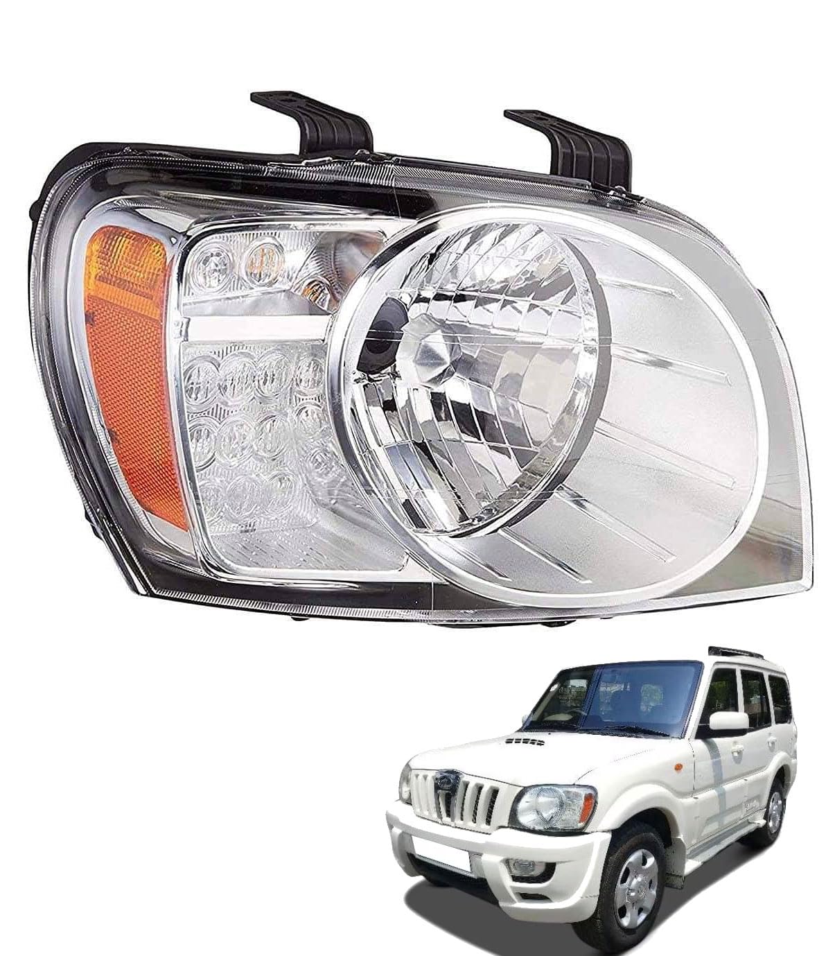 Auto Pearl Headlight Assembly Compatible with Scorpio (2009-2014) (Right/Driver Side)-picture-14