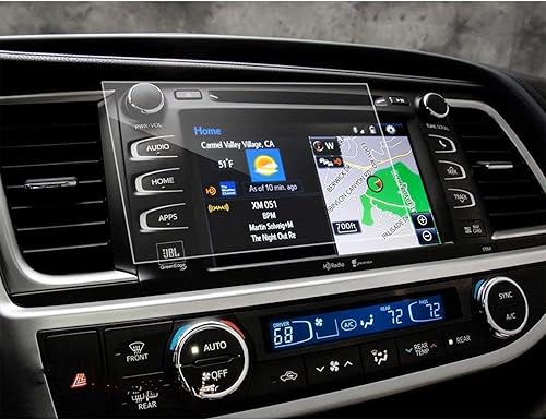 LFOTPP Protector de pantalla de navegación de coche para Highlandre LE Plus XLE Entune 2014-2019 de 8 pulgadas, vidrio templado dureza 9H, centro de