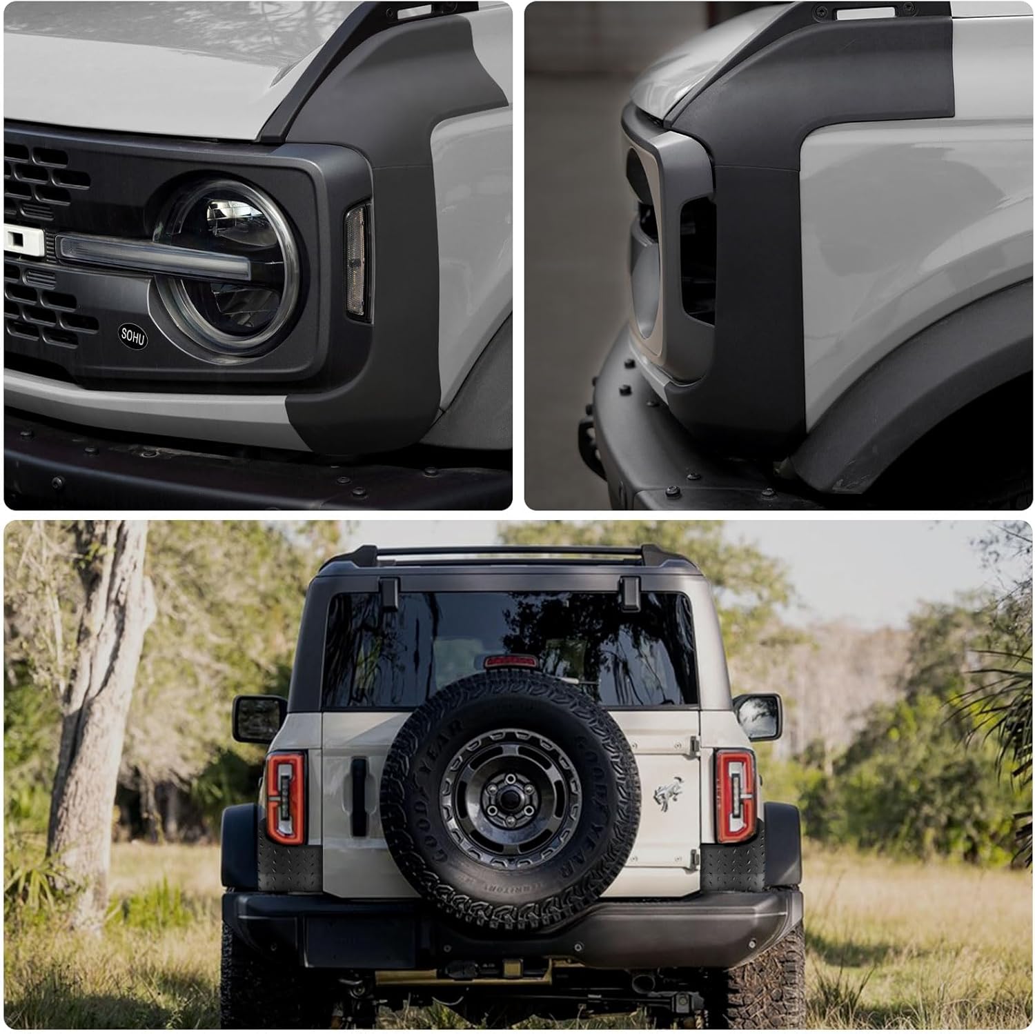 Front and Rear Corner Edge Protector Ford Bronco Accessory, Anti Scratch Guards Protector, Corner Guards Trim Cover Compatible for Ford Bronco 2021 2022 2023 2/4 Doors, Black, 4PCS
