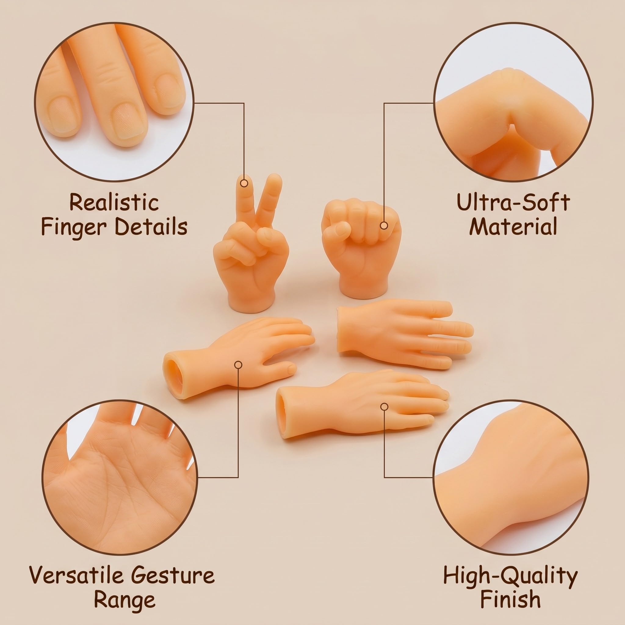 12 Pcs Tiny Hands Mittelfinger Puppets Mini Finger Puppets Hands Major Kleine Fingerpuppen Mini Hands Spiel dekors Zubehör Geschenk für Puppen-Kasperletheater, Fingerpuppen