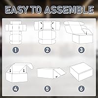 Vista 7 de Flamorrow Paquete de 25 cajas de envío de 8 x 6 x 2 pulgadas, cajas de cartón corrugado, cajas de embalaje para envoltura de regalos, correo