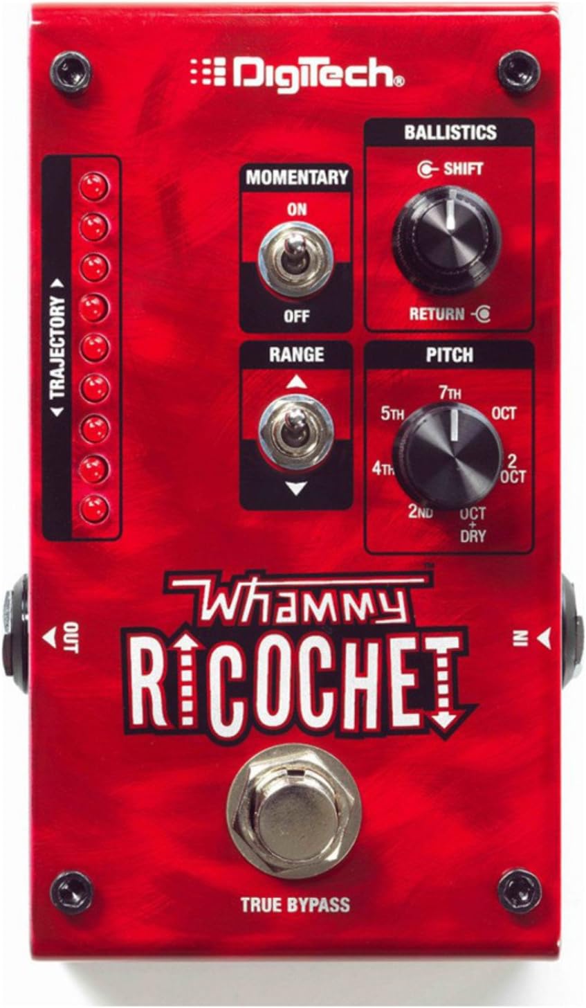 Digitech Ricochet Mini Treadle Free Whammy Pedal w/ 2 Patch Cables