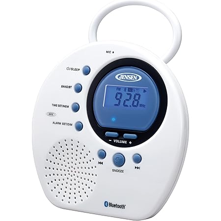 Jensen Waterproof Bluetooth Shower Speaker AM/FM Radio With