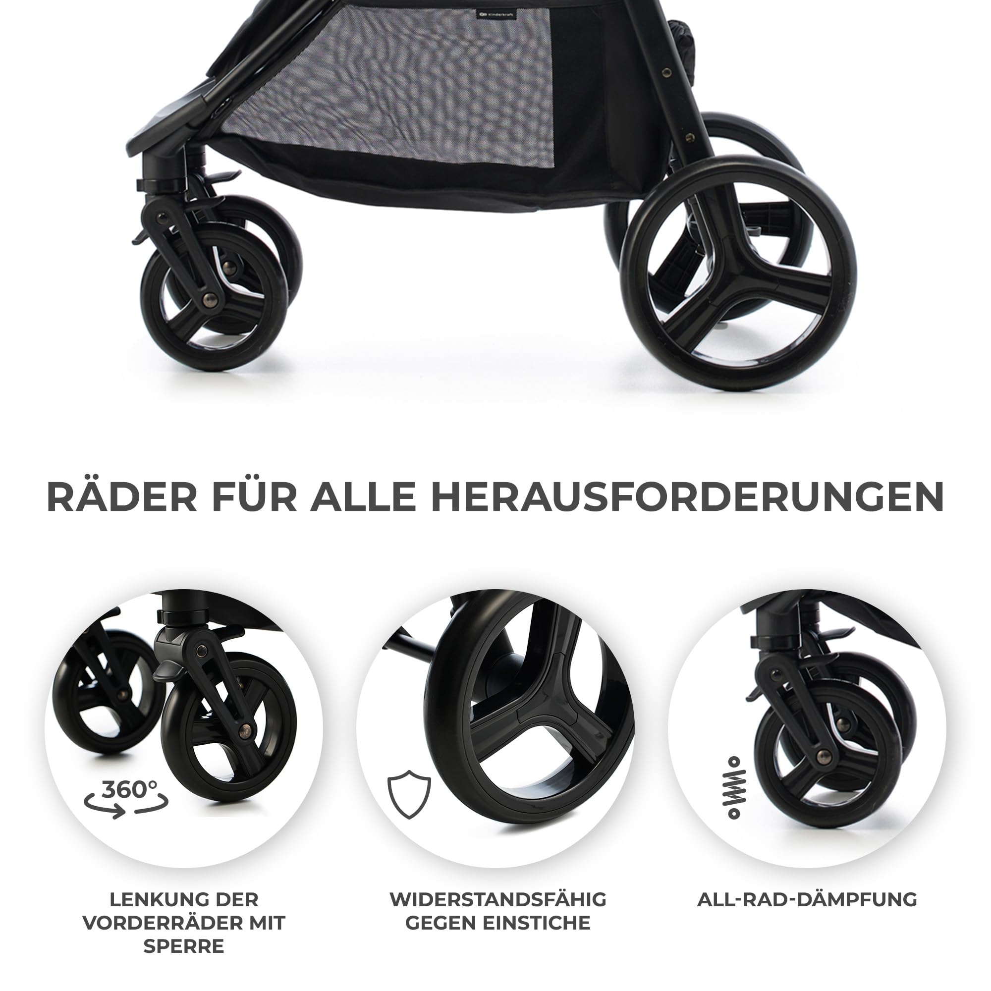 Kinderkraft RINE Buggy bis 22 kg, Kinderwagen, Mit einer Hand zusammenklappbar, wasserfestes Verdeck mit UPF50+ Filter, liegende Position, Getränkehalter im set, Rosa