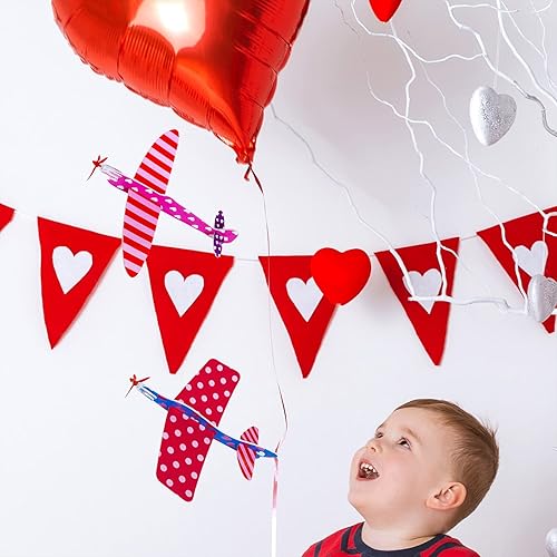 Miniatura 7 de Winlyn 32 juegos de aviones planeadores de espuma para el día de San Valentín con tarjetas para niños y niñas, aviones de San Valentín, recuerdos de
