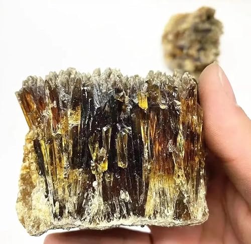 AARTERZZA 1 Piece of 230-300g Crystal Quartz Stone, Raw Calcite Amber Yellow for Decoration