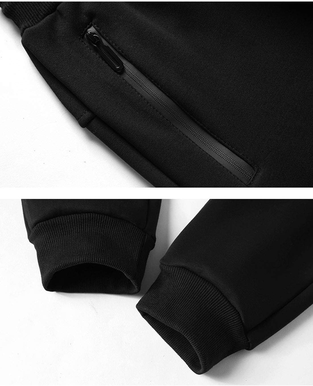 Flygo Men's Winter Fleece Pants Active Running Joggers Pant Sweatpants with Zipper Pockets