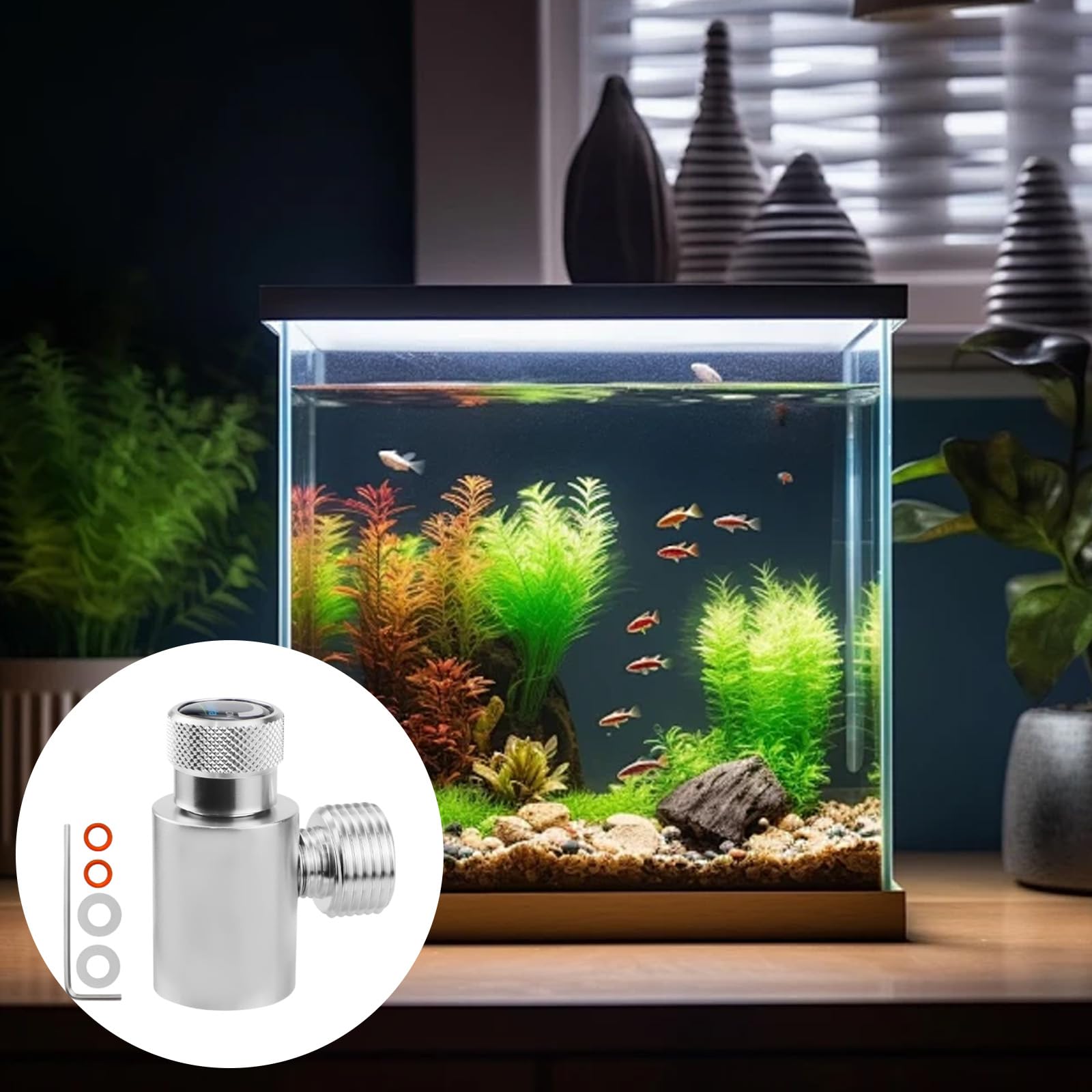 Adattatore per bombola di CO2, Ricarica Cilindro CO2 Adattatore da W21.8-14 a TR21-4, Ricarica di CO2, Convertitore di Soda, per Bombole per Acquario, Adattatore di Ricarica per Soda (Argento)