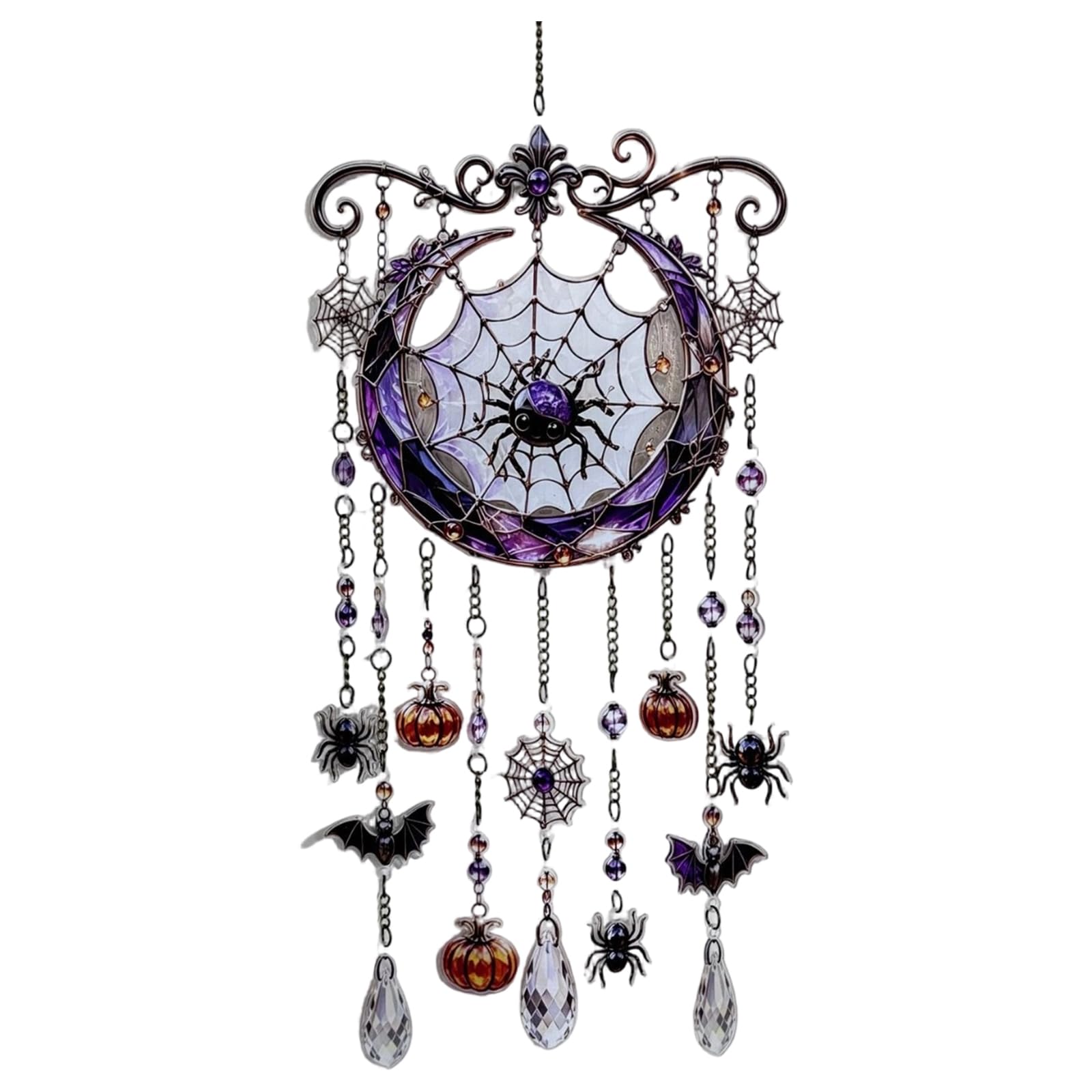 Halloween Wind Chime Suncatcher Acrylic Ghost Bat Pumpkin Decor