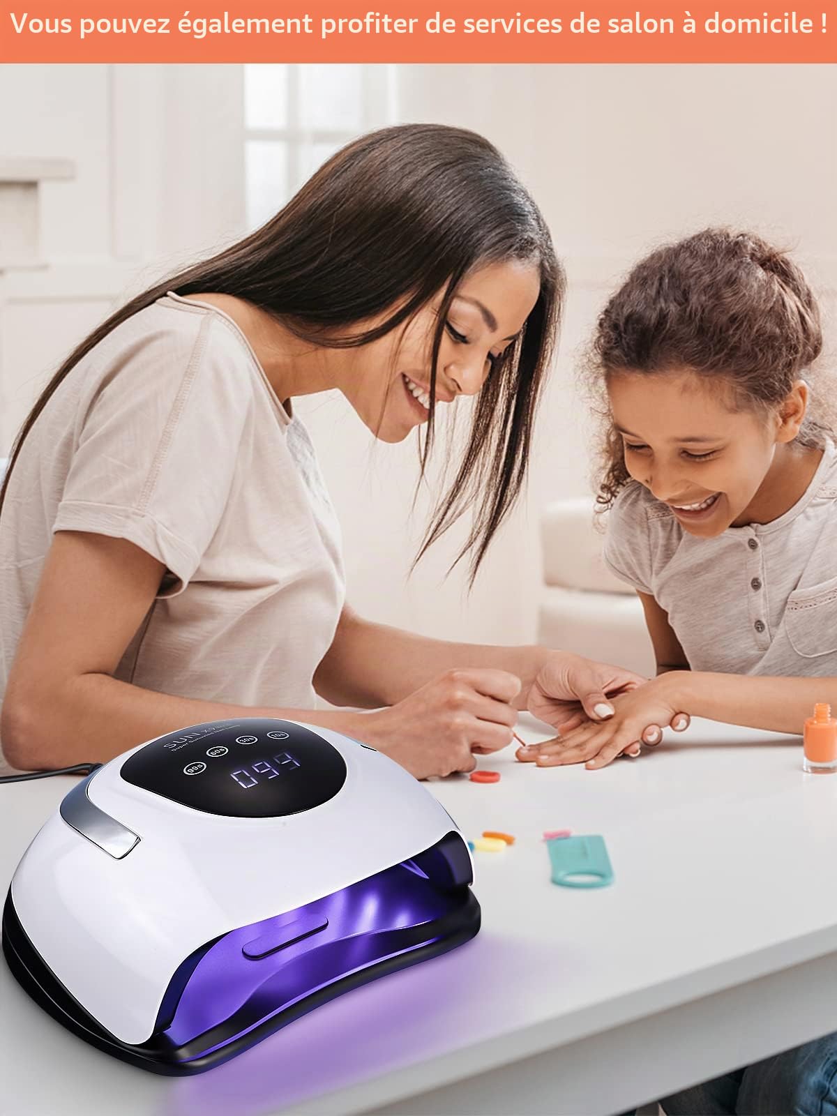 Lampe Uv Ongles Gel Professionnel, 220W Lampe Uv Ongles Semi Permanent, Machine a Ongle avec 4 Minuteries, Capteur Automatique, Séchoir à Ongle pour Toutes Les Gels