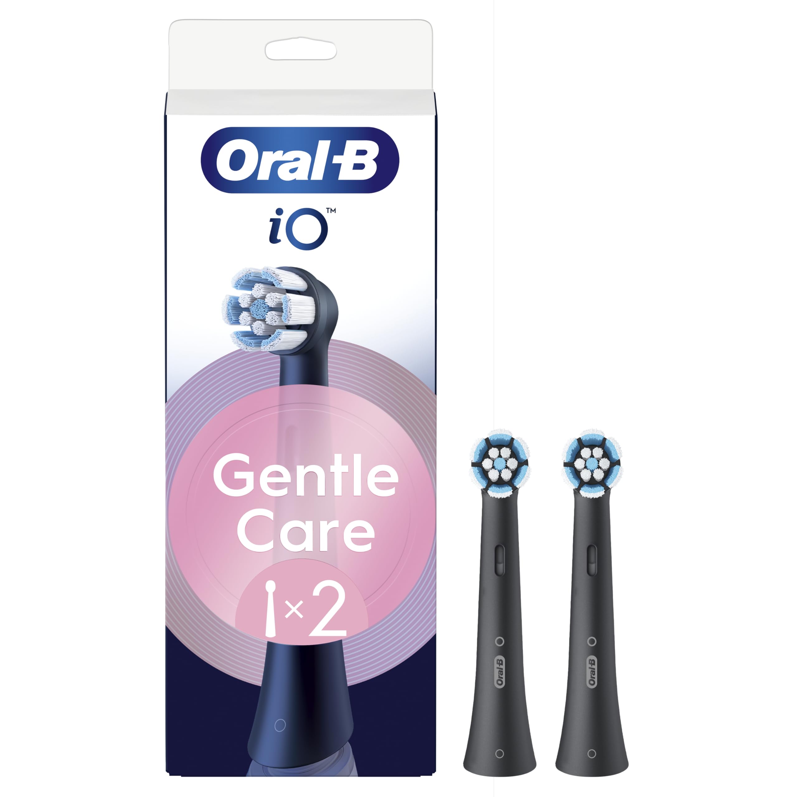 Oral-B Gentle Care Replacement Brushes, Pack of 2, Black