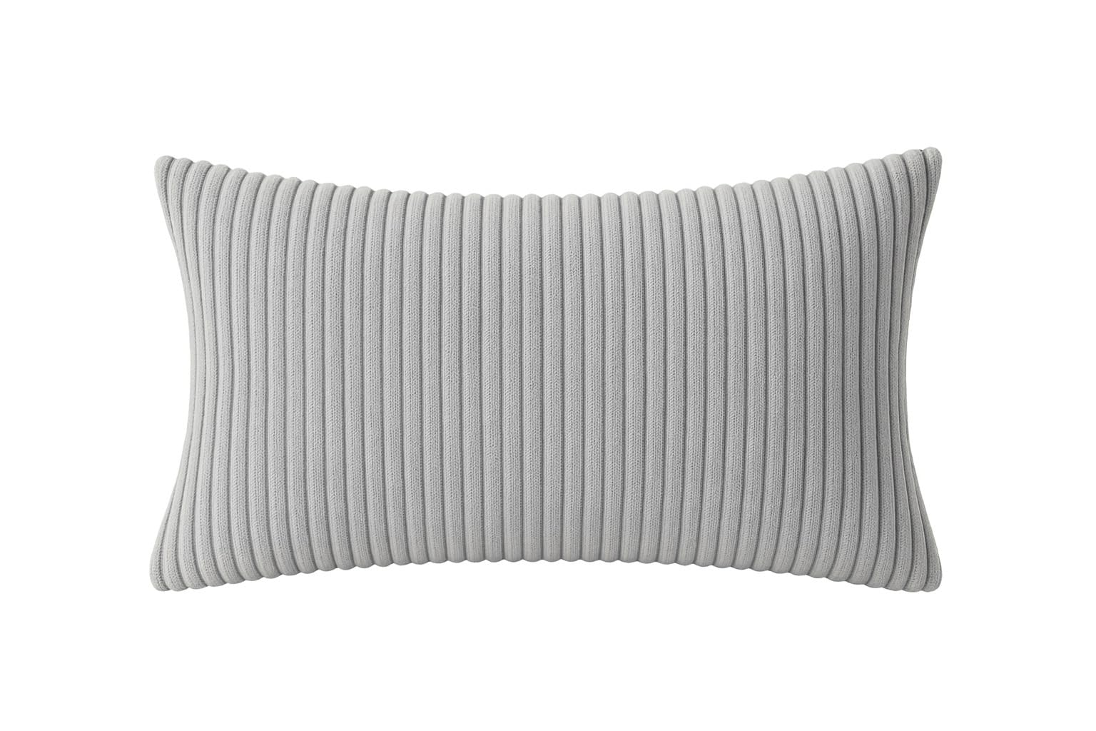 Yijiajy Light Grey Decorative Corduroy Throw Pillow, Cushion Cover, Ribbed Texture, Rectangular- (Light Grey)