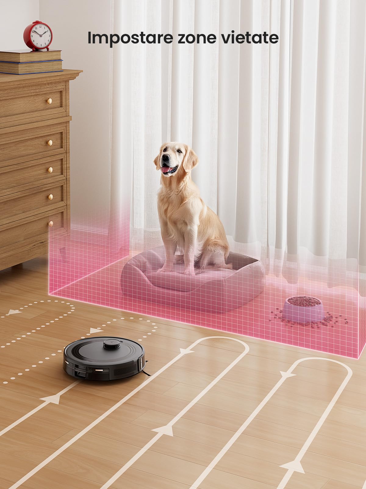 LEFANT M2S Robot Aspirapolvere Lavapavimenti Con Mappatura,10000Pa,240 Minuti,Navigazione Laser dTOF,Tecnologia di Evitamento Degli Ostacoli PSD,Pulizia Personalizzata,Zone Vietate,Nero