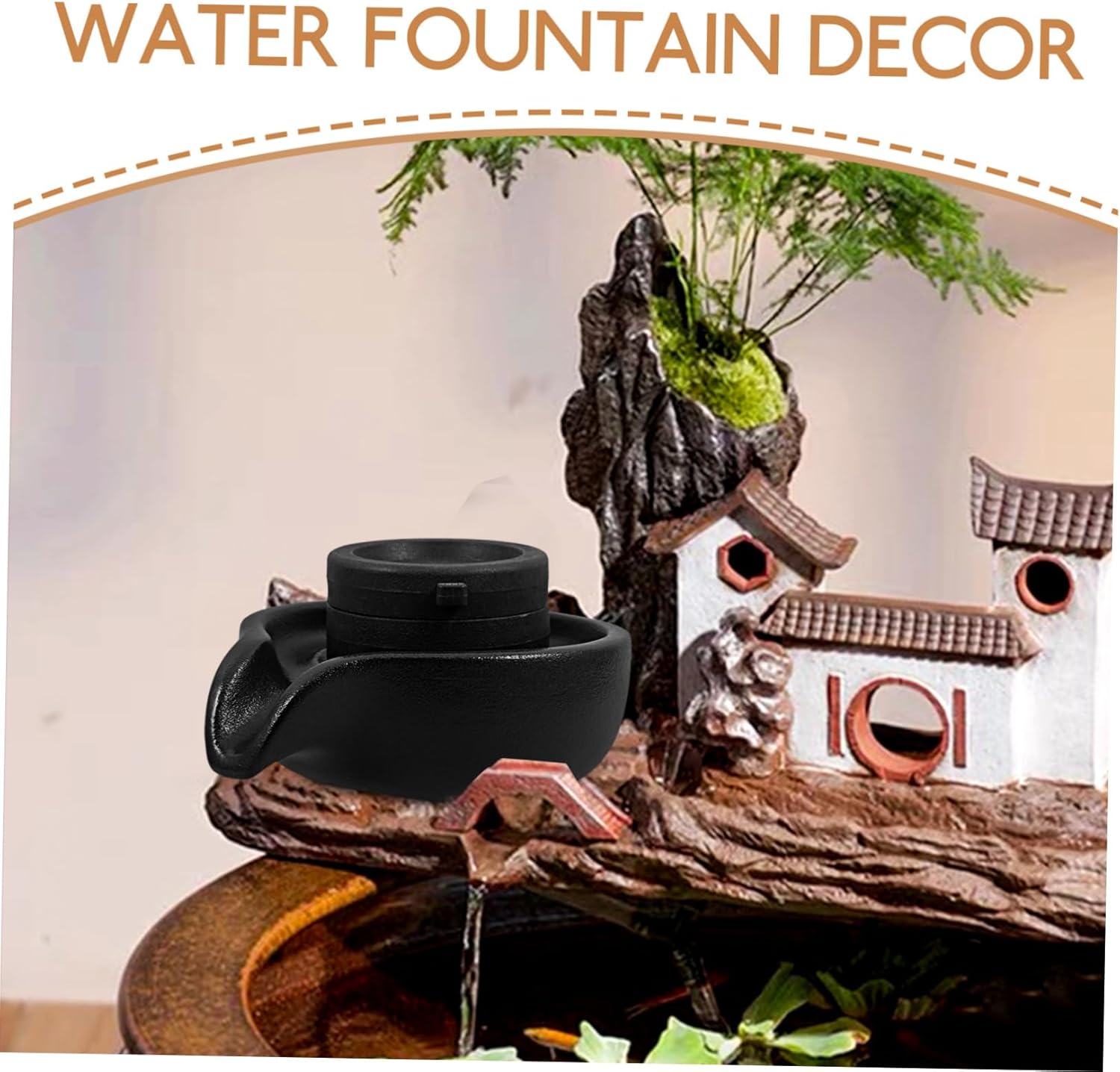 Water Circulation Fountain Decorative Stone Mill Waterfall Spout for Fish Tank Garden and Balcony Natural Flowing Water Effect for All Seasons Enhances Outdoor Aesthetics
